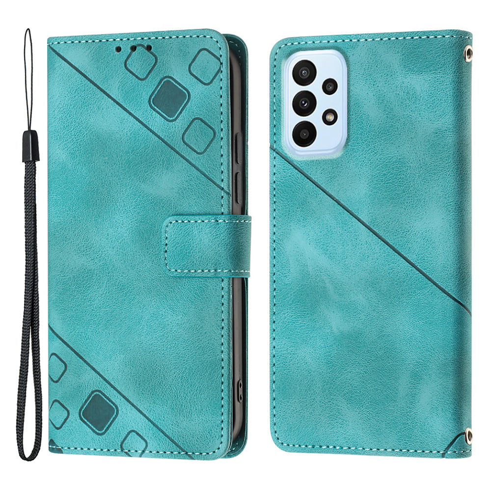 For Samsung Galaxy A33 5G PT005 YB Imprinting Series-6 Skin Touch Phone Case Stand Wallet Phone Leather Cover