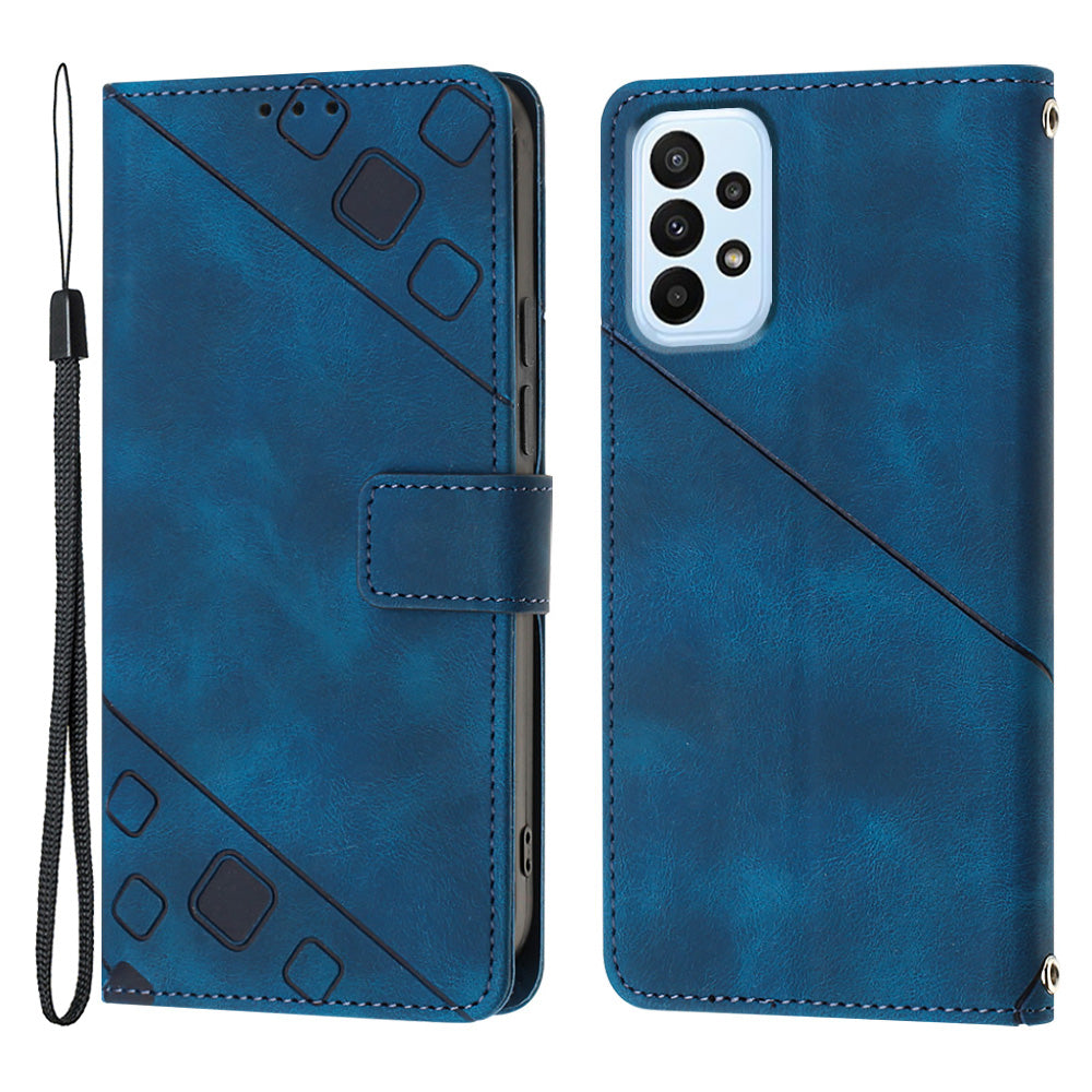 For Samsung Galaxy A33 5G PT005 YB Imprinting Series-6 Skin Touch Phone Case Stand Wallet Phone Leather Cover