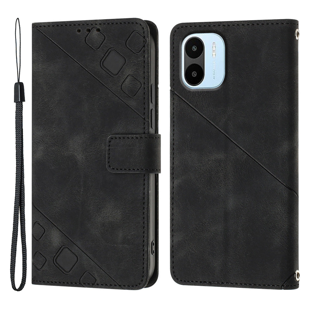 Drop-proof Phone Case For Xiaomi Redmi A1 4G A2 4G PT005 YB Imprinting Series-6 Leather Stand Wallet Skin-friendly Cover