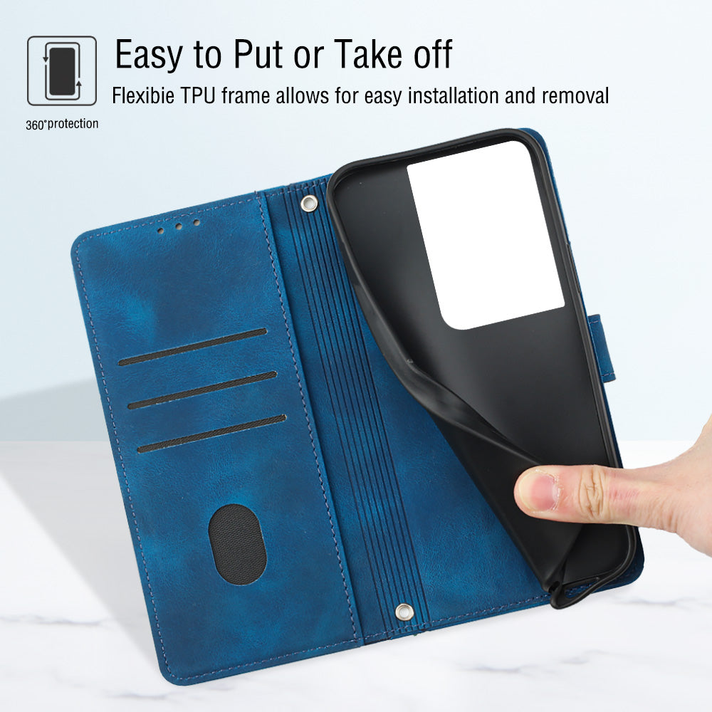 For Oppo Reno8 Pro 5G (Global Version) PT005 YB Imprinting Series-6 Skin Touch Stand Phone Case PU Leather Wallet Phone Cover