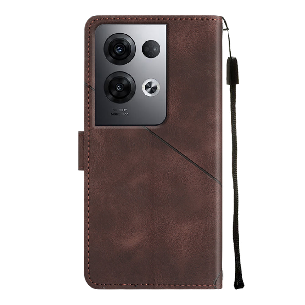 For Oppo Reno8 Pro 5G (Global Version) PT005 YB Imprinting Series-6 Skin Touch Stand Phone Case PU Leather Wallet Phone Cover