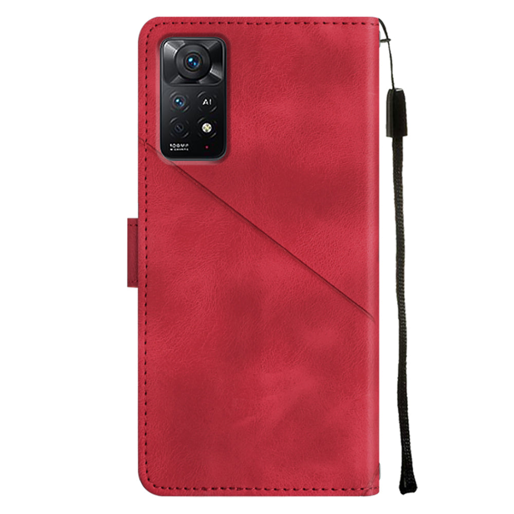 PT005 YB Imprinting Series-6 Phone Case for Xiaomi Redmi Note 12 Pro 4G 11 Pro 4G (MediaTek) Note 11 Pro 5G (Qualcomm) PU Leather Stand Wallet Flip Cover