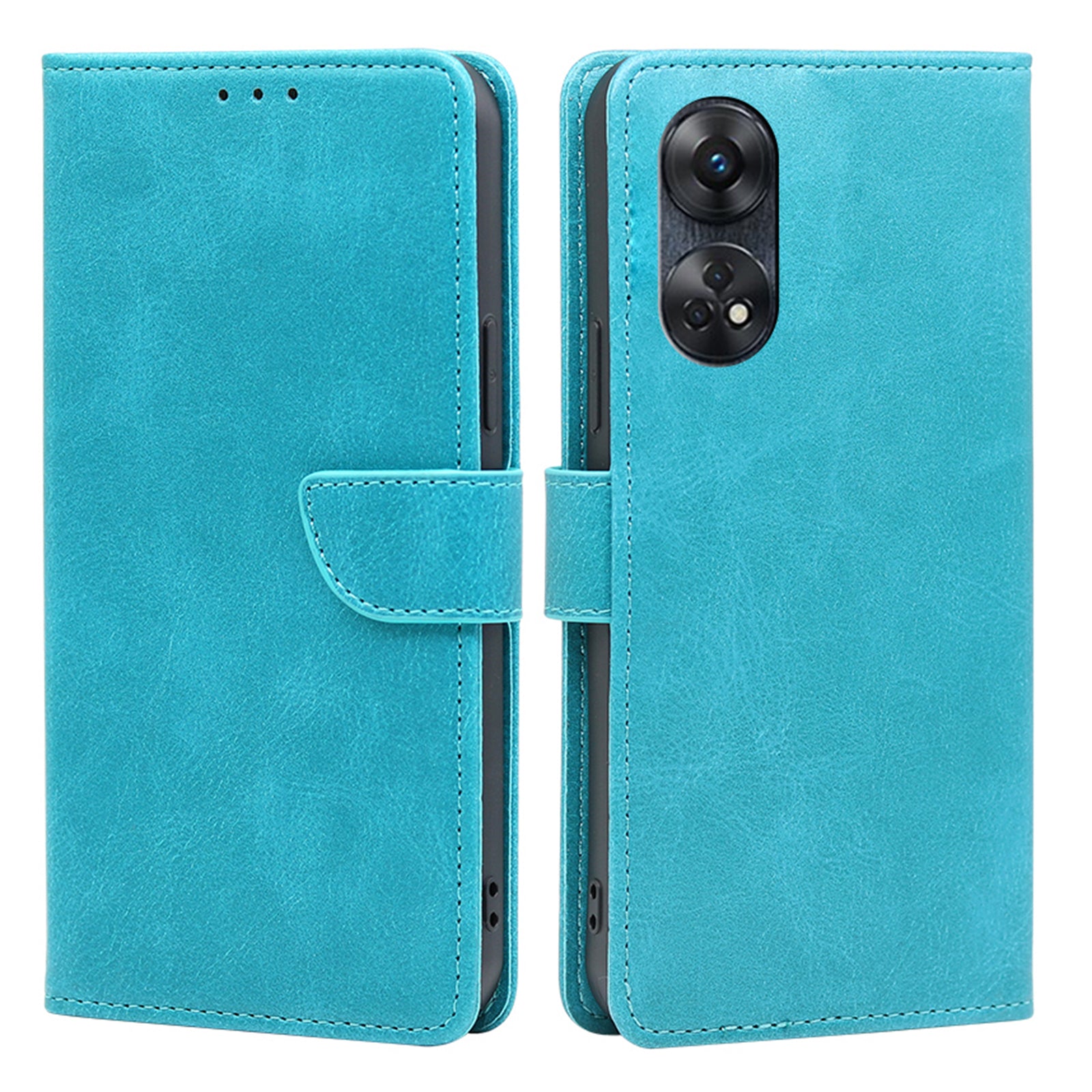 Protective Phone Leather Cover for Oppo Reno8 T 4G Calf Texture Stand Wallet Phone Case
