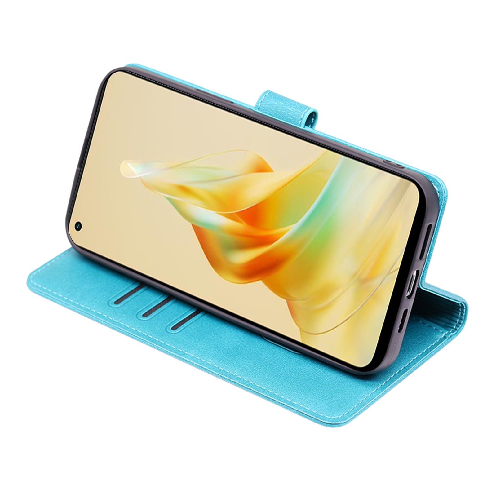 Protective Phone Leather Cover for Oppo Reno8 T 4G Calf Texture Stand Wallet Phone Case