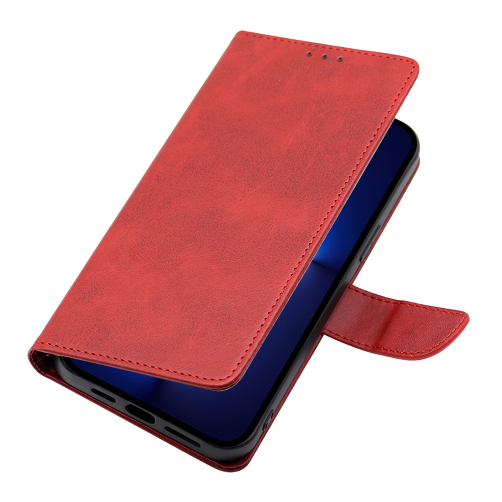Protective Phone Leather Cover for Oppo Reno8 T 4G Calf Texture Stand Wallet Phone Case