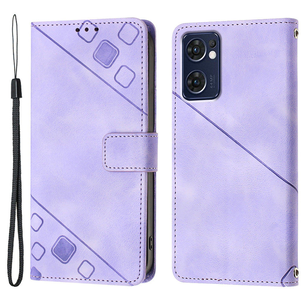 PT005 YB Imprinting Series-6 Phone Case for Oppo Reno7 5G (Global) Find X5 Lite Stand PU Leather Wallet Phone Cover