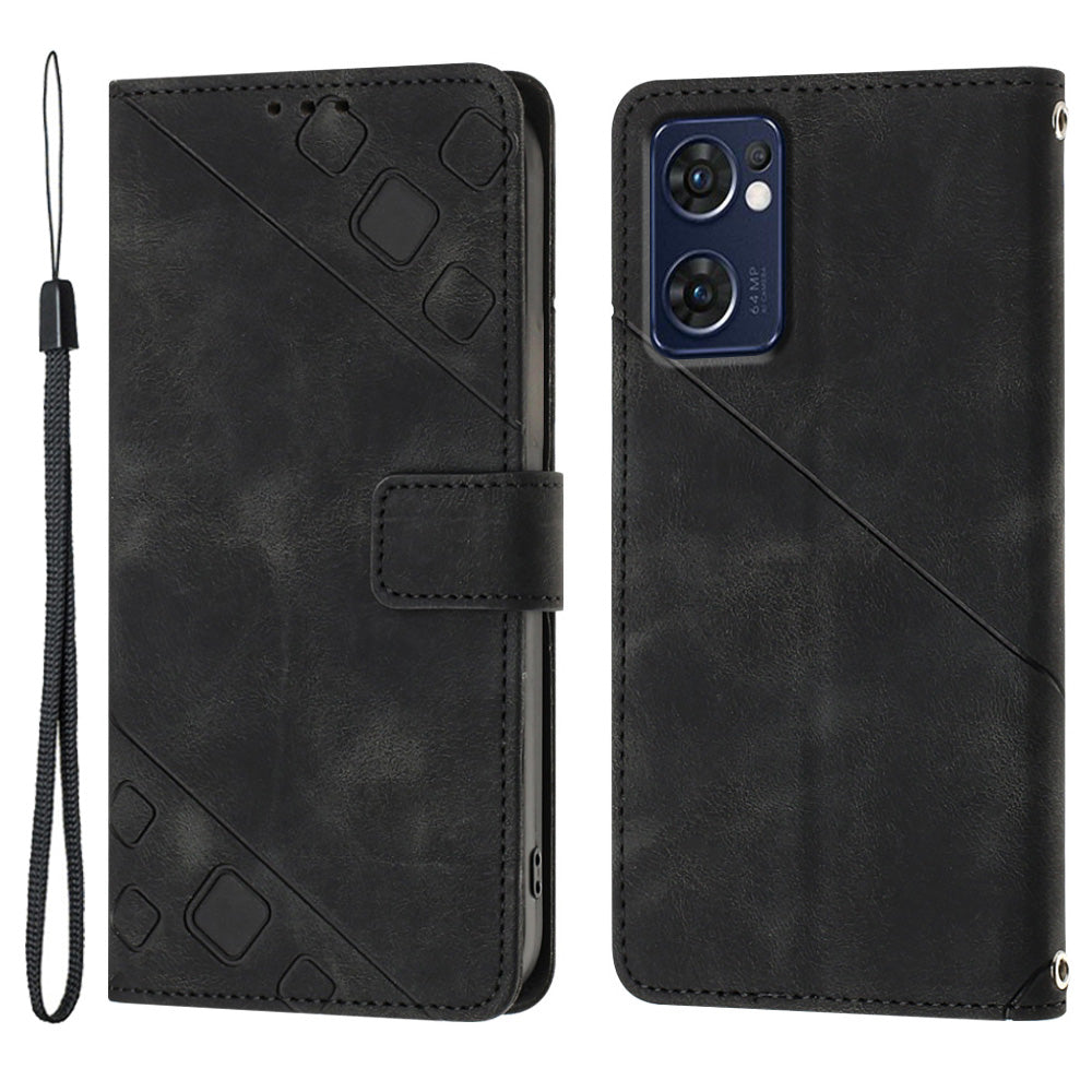PT005 YB Imprinting Series-6 Phone Case for Oppo Reno7 5G (Global) Find X5 Lite Stand PU Leather Wallet Phone Cover