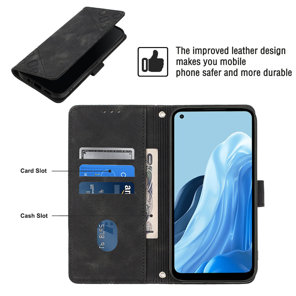PT005 YB Imprinting Series-6 Phone Case for Oppo Reno7 5G (Global) Find X5 Lite Stand PU Leather Wallet Phone Cover