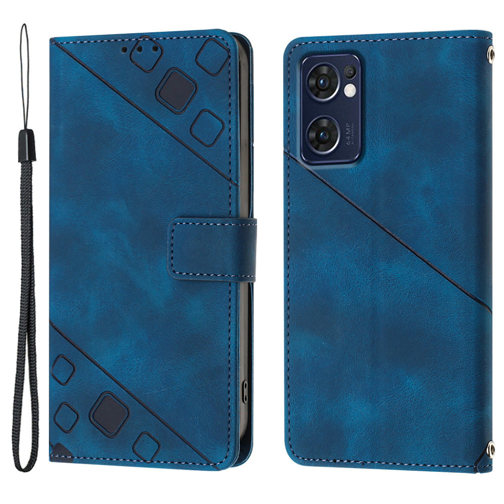 PT005 YB Imprinting Series-6 Phone Case for Oppo Reno7 5G (Global) Find X5 Lite Stand PU Leather Wallet Phone Cover