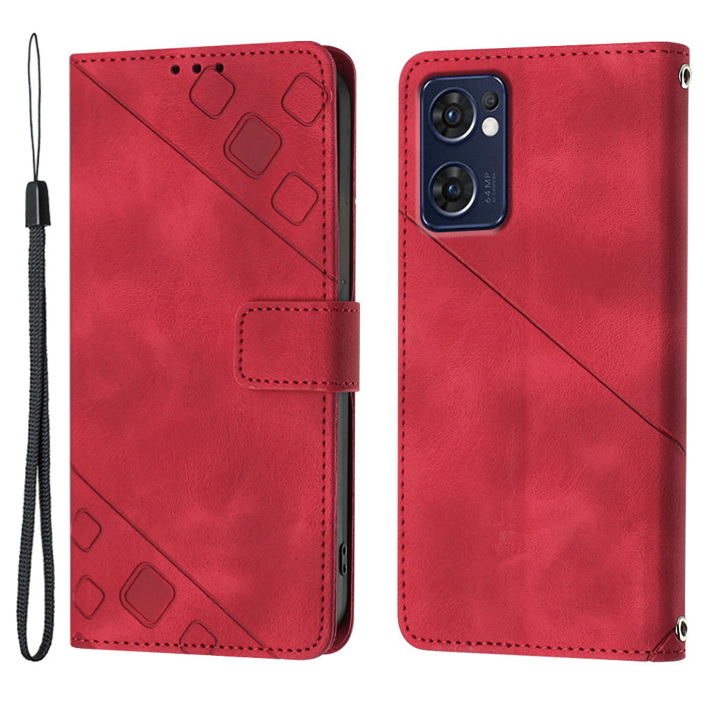 PT005 YB Imprinting Series-6 Phone Case for Oppo Reno7 5G (Global) Find X5 Lite Stand PU Leather Wallet Phone Cover