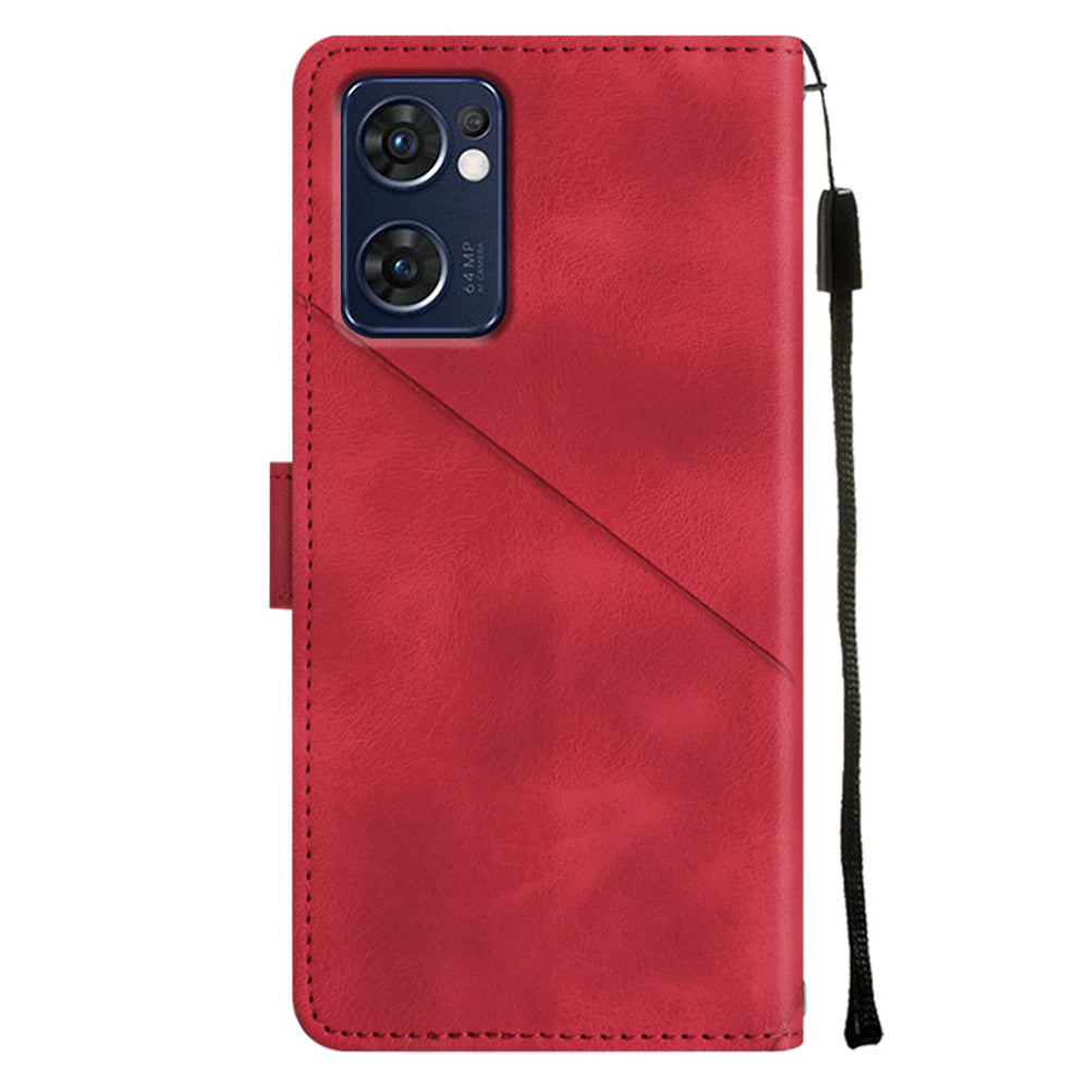 PT005 YB Imprinting Series-6 Phone Case for Oppo Reno7 5G (Global) Find X5 Lite Stand PU Leather Wallet Phone Cover