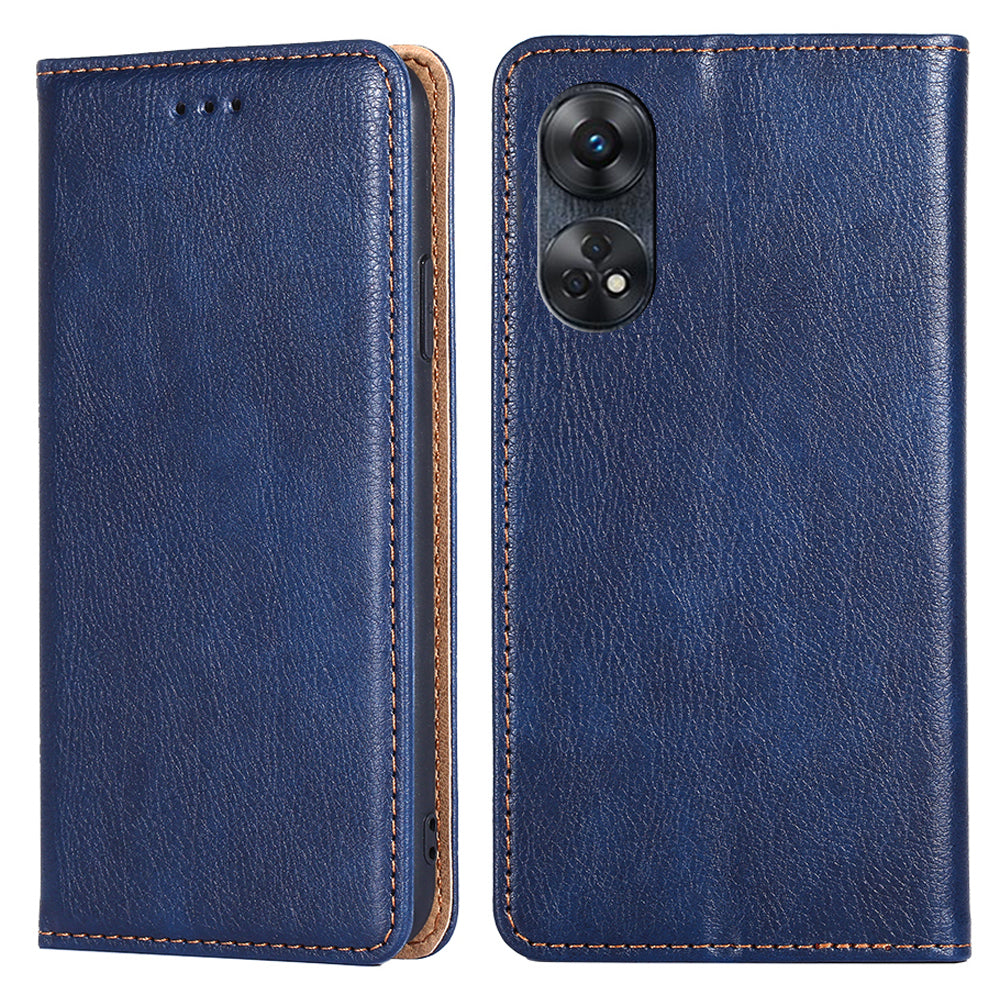 For Oppo Reno8 T 4G PU Leather Wallet Stand Phone Case Magnetic Auto-closing Protective Cover