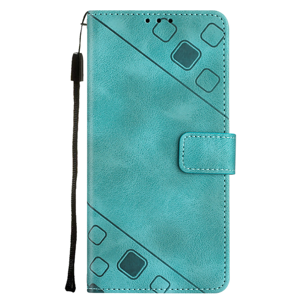 PT005 YB Imprinting Series-6 PU Leather Phone Cover for Oppo Reno8 5G (Global Version) Stand Magnetic Wallet Case