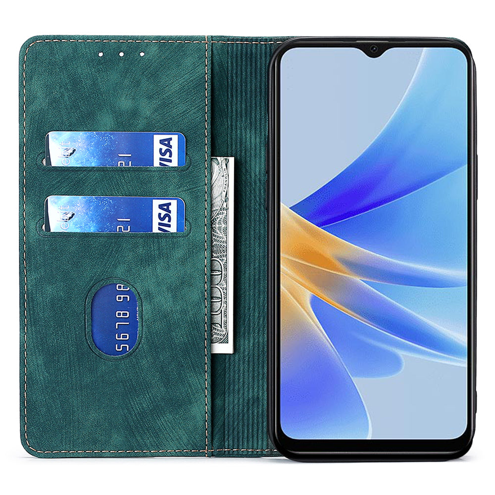 For Oppo Reno8 T 4G Protective Cover Magnetic RFID Blocking Leather Wallet Phone Case with Foldable Stand