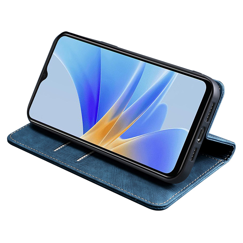 For Oppo Reno8 T 4G Protective Cover Magnetic RFID Blocking Leather Wallet Phone Case with Foldable Stand