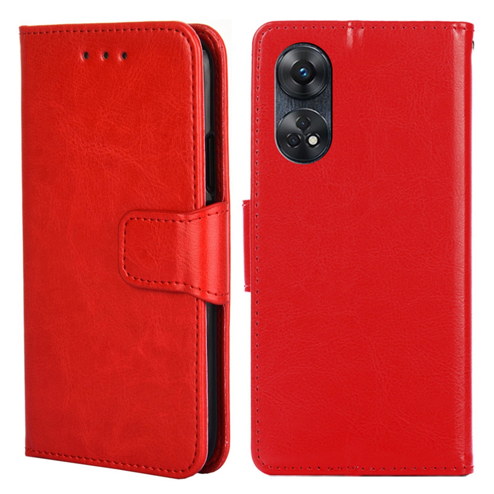 For Oppo Reno8 T 4G Leather Phone Case Wallet Stand Cell Phone Cover