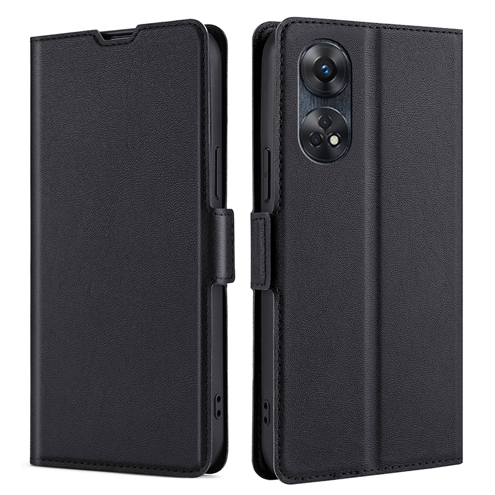 Phone Stand Cover for Oppo Reno8 T 4G PU Leather Card Holder Mobile Phone Protective Cover