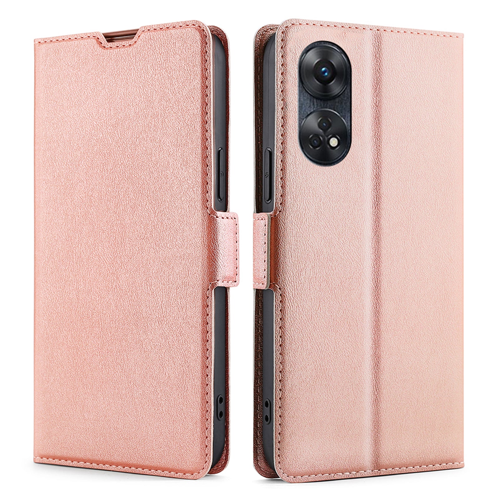Phone Stand Cover for Oppo Reno8 T 4G PU Leather Card Holder Mobile Phone Protective Cover