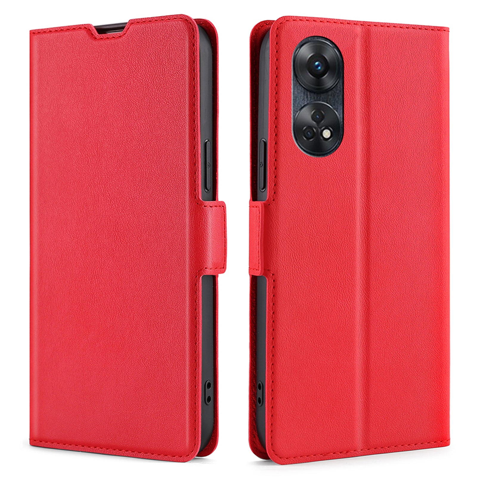 Phone Stand Cover for Oppo Reno8 T 4G PU Leather Card Holder Mobile Phone Protective Cover