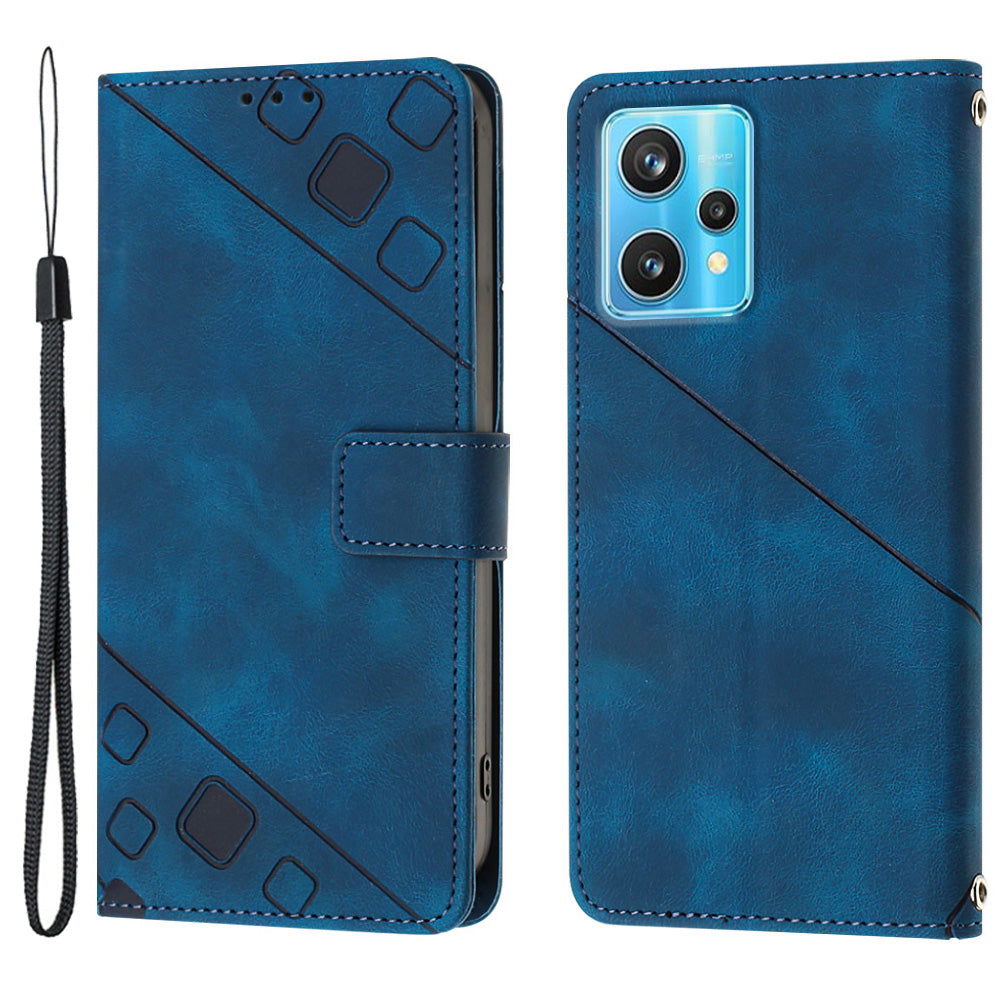 PT005 YB Imprinting Series-6 Leather Shell for Realme 9 Pro 5G 9 5G V25 OnePlus Nord CE 2 Lite 5G Skin Touch Stand Wallet Case