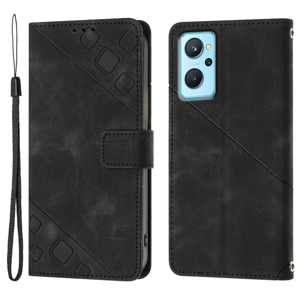 PT005 YB Imprinting Series-6 PU Leather Phone Case for Realme 9i 4G Oppo A36 A76 Wallet Flip Folio Stand Cover
