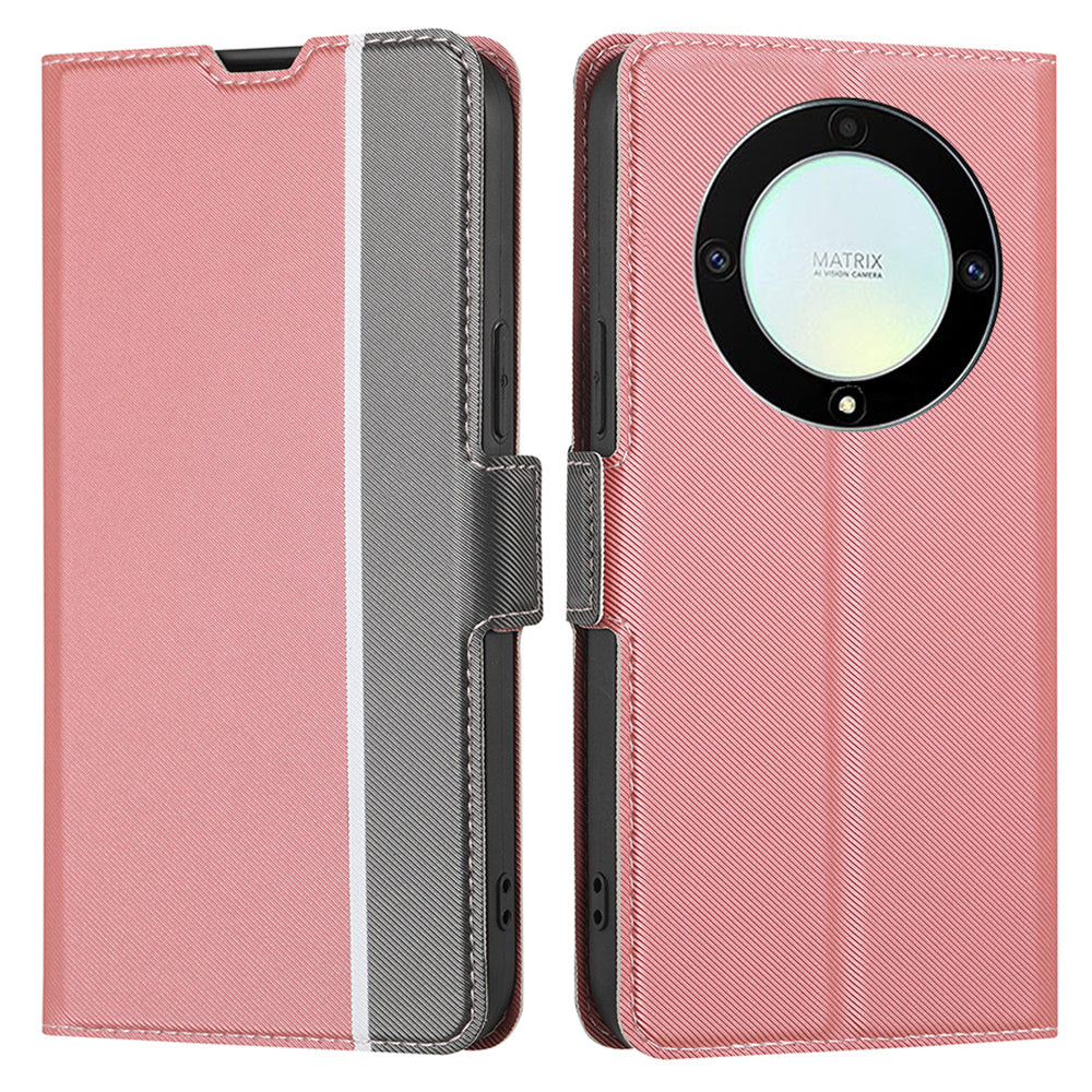 For Honor X40 5G X9a 5G Magic5 Lite 5G Twill Texture Leather Stand Phone Case Card Holder Full Protection Shell