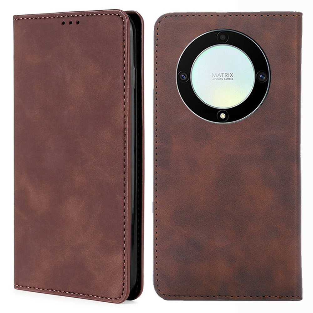 For Honor X40 5G X9a 5G Magic5 Lite 5G Skin-touch Phone Case Card Holder Leather Stand Anti-drop Cover