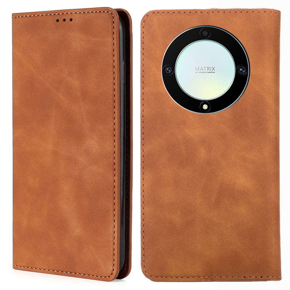 For Honor X40 5G X9a 5G Magic5 Lite 5G Skin-touch Phone Case Card Holder Leather Stand Anti-drop Cover