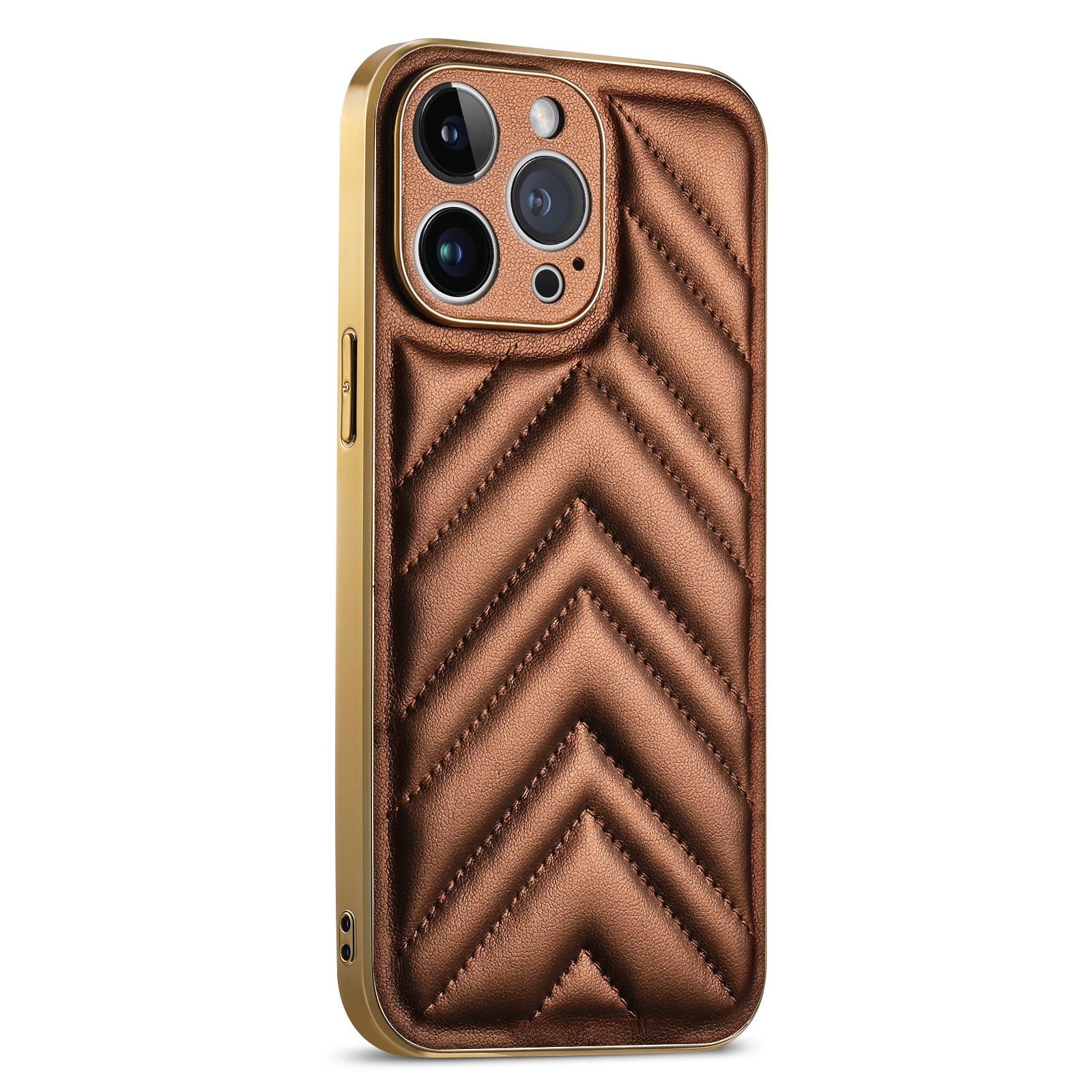 Shockproof Phone Cover For iPhone 14 Pro Max V-shape Grid Stitching Line Phone Case