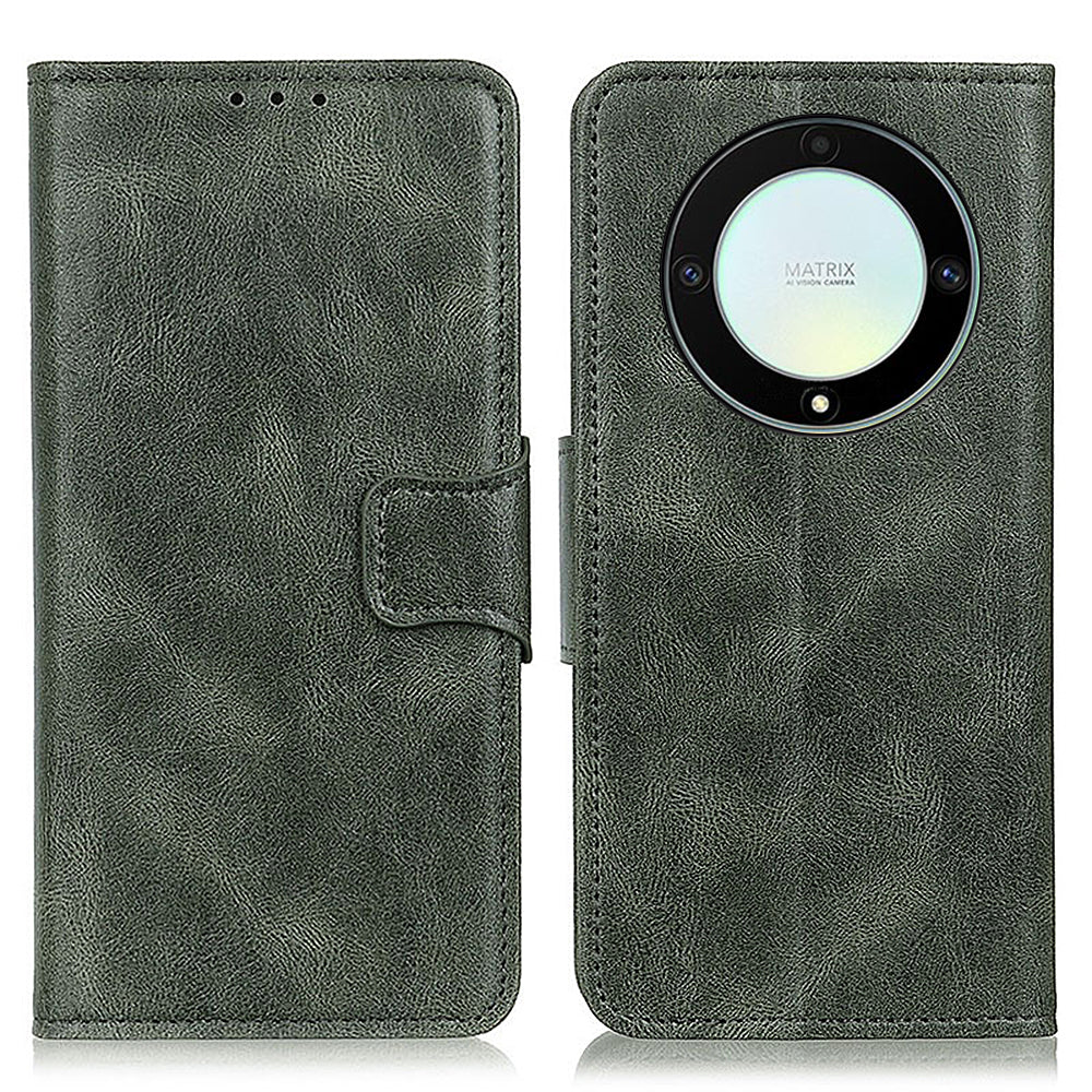 For Honor X9a 5G X40 5G Magic5 Lite 5G Crazy Horse Texture Phone Case Stand PU Leather Wallet Cover