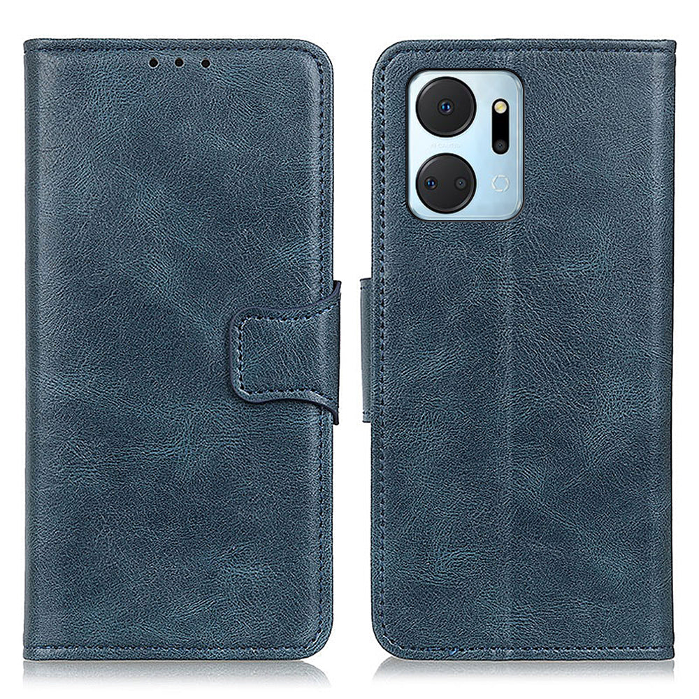 For Honor X7a 5G Crazy Horse Texture PU Leather Wallet Phone Case Drop-proof Folding Stand Cover