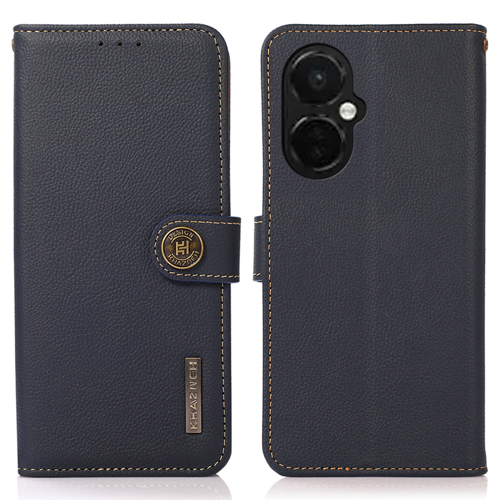 KHAZNEH For OnePlus Nord CE 3 Lite 5G Nord N30 5G RFID Blocking Phone Wallet Case Genuine Leather Stand Phone Cover