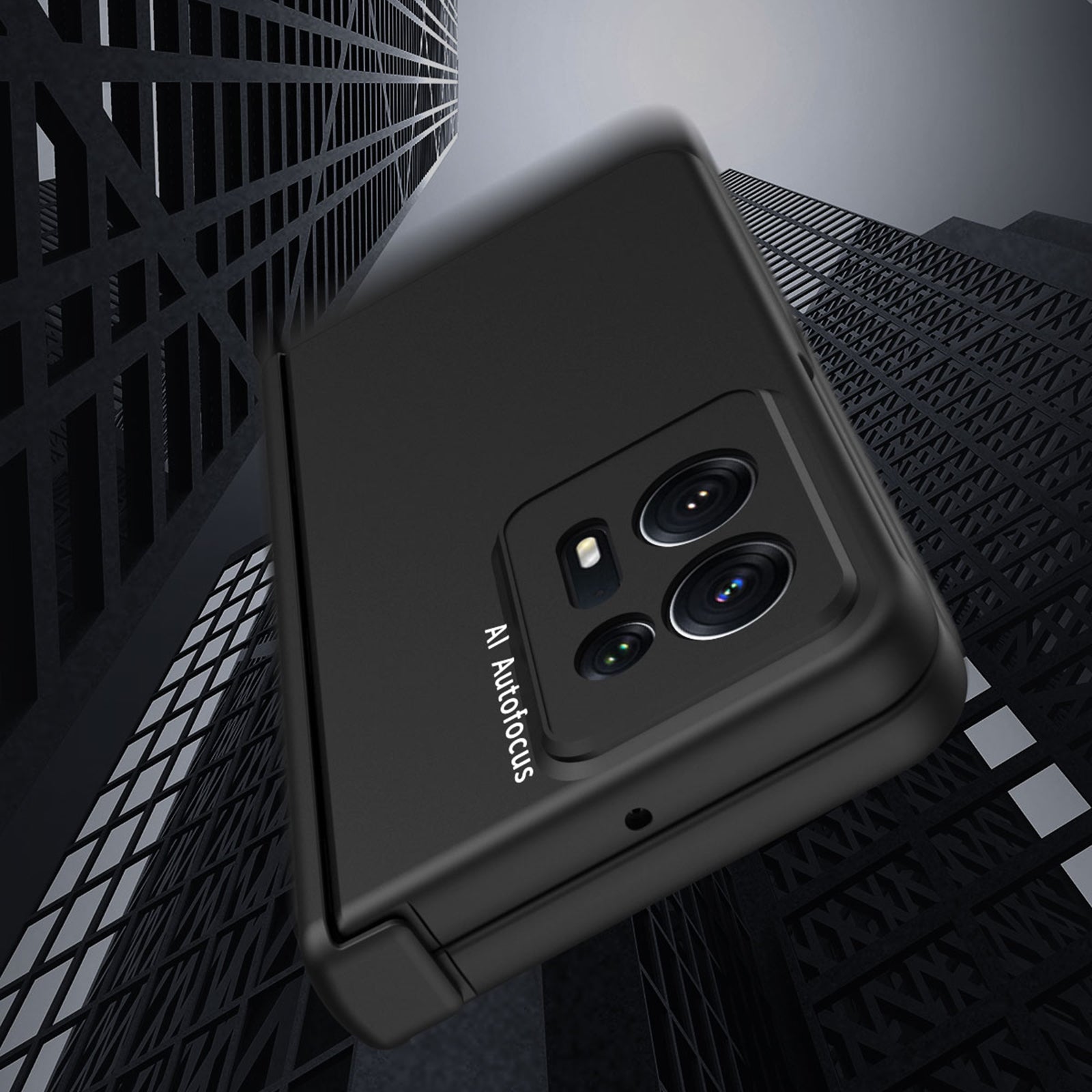 Anti-scratch Phone Cover For Oppo Find N2 5G Side Hinge Hard PC Phone Case with Tempered Glass Film