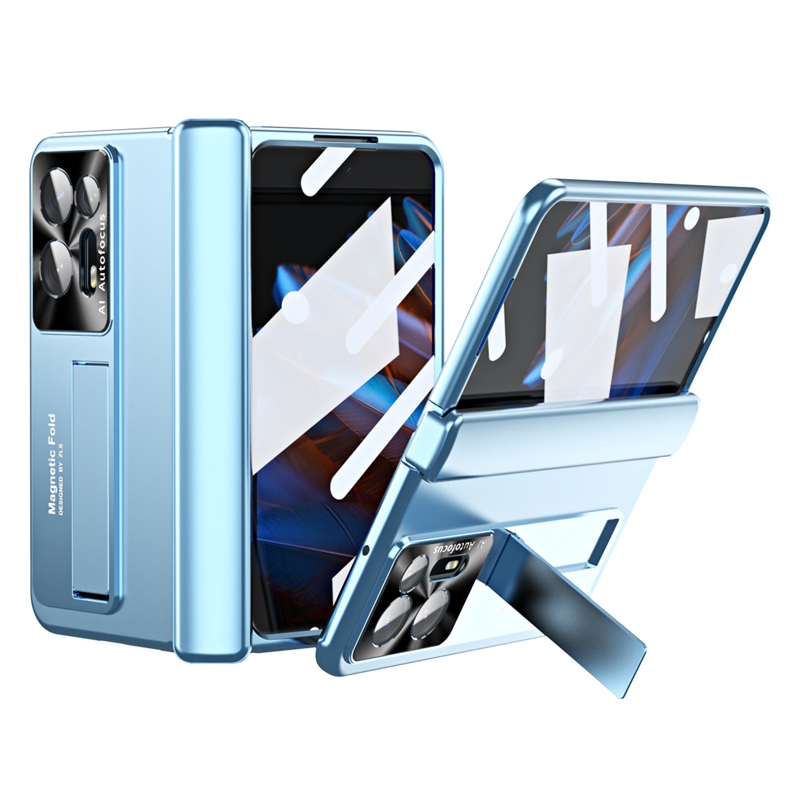 Anti-scratch Phone Case For Oppo Find N2 5G Hinge Protection Kickstand PC Phone Cover with Screen Film