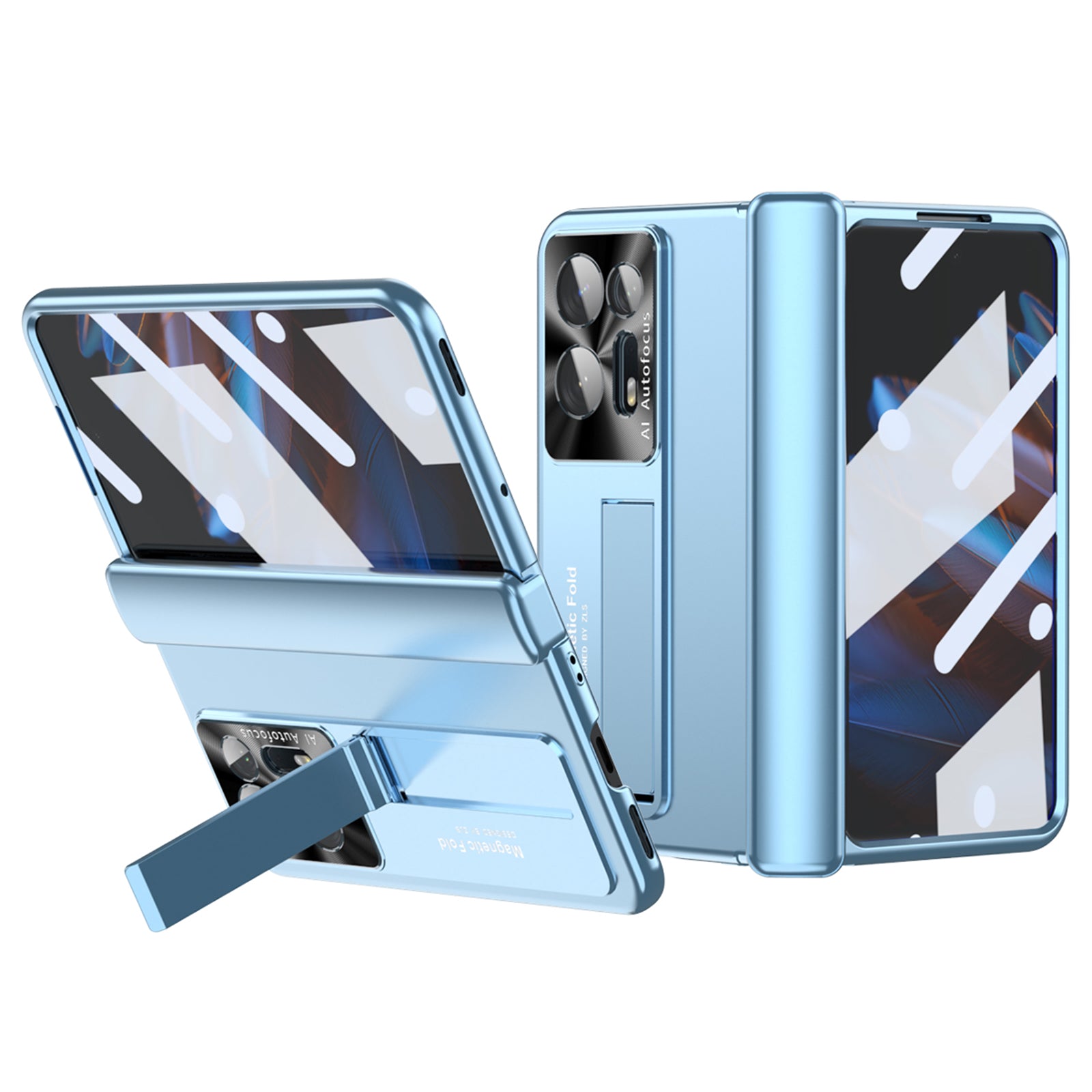 Anti-scratch Phone Case For Oppo Find N2 5G Hinge Protection Kickstand PC Phone Cover with Screen Film