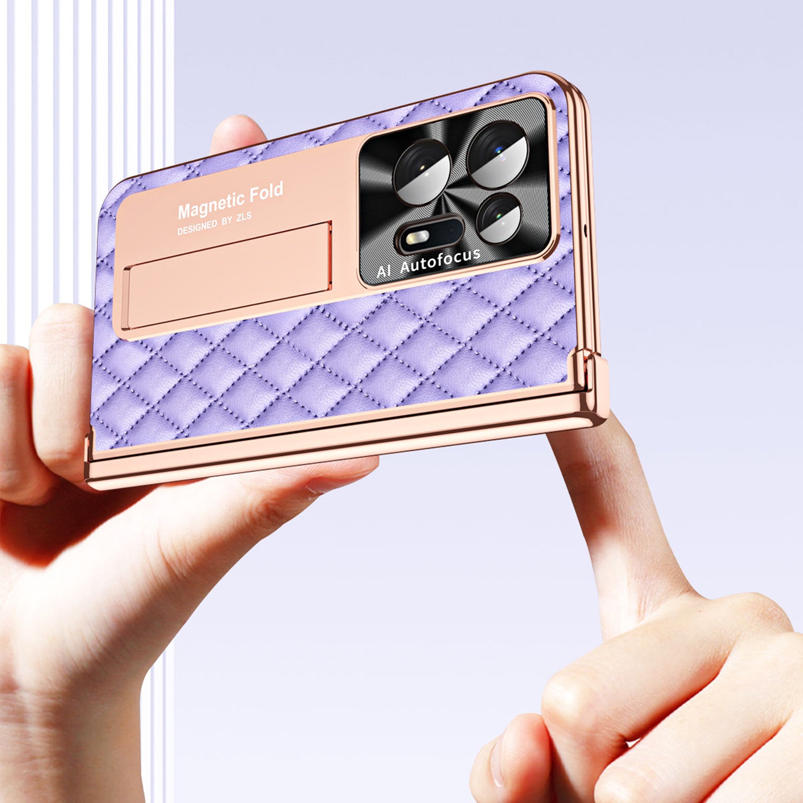 For Oppo Find N2 5G Anti-fall Phone Case PU Leather Coated PC Hinge Protective Phone Cover with Screen and Lens Film