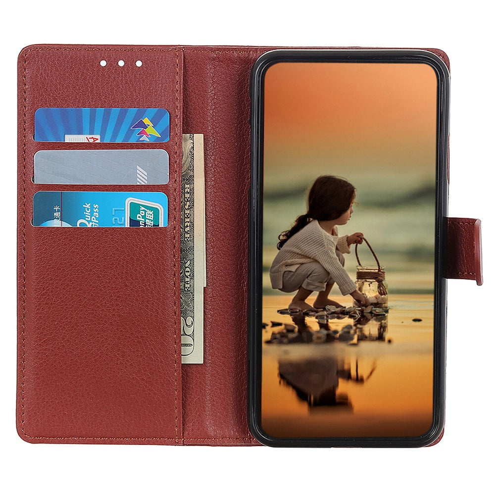 For Samsung Galaxy A24 4G PU Leather Wallet Phone Case Litchi Texture Stand Magnetic Phone Cover