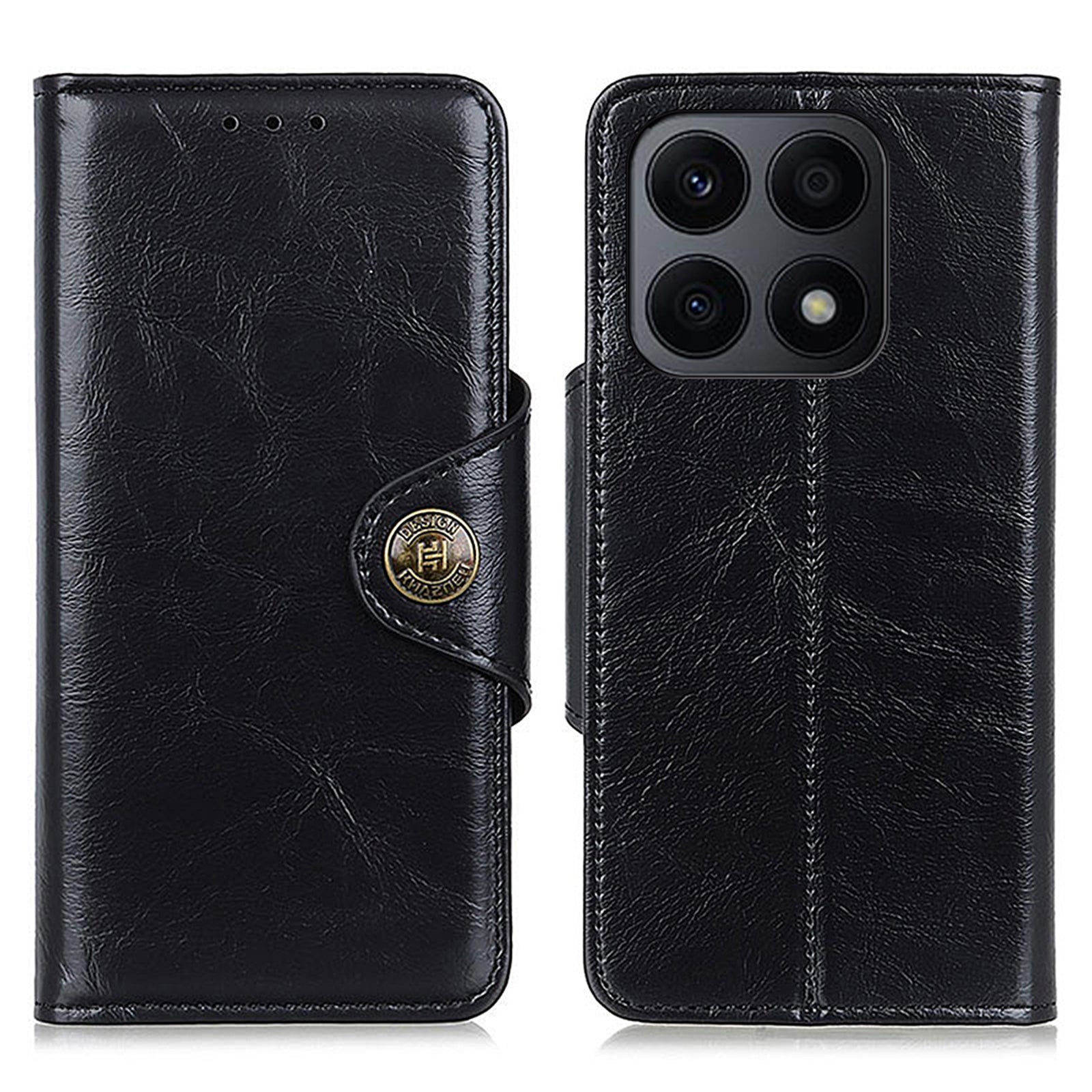 KHAZHEN For Honor X8a 4G PU Leather Case Wallet Design Textured Stand Protective Cover