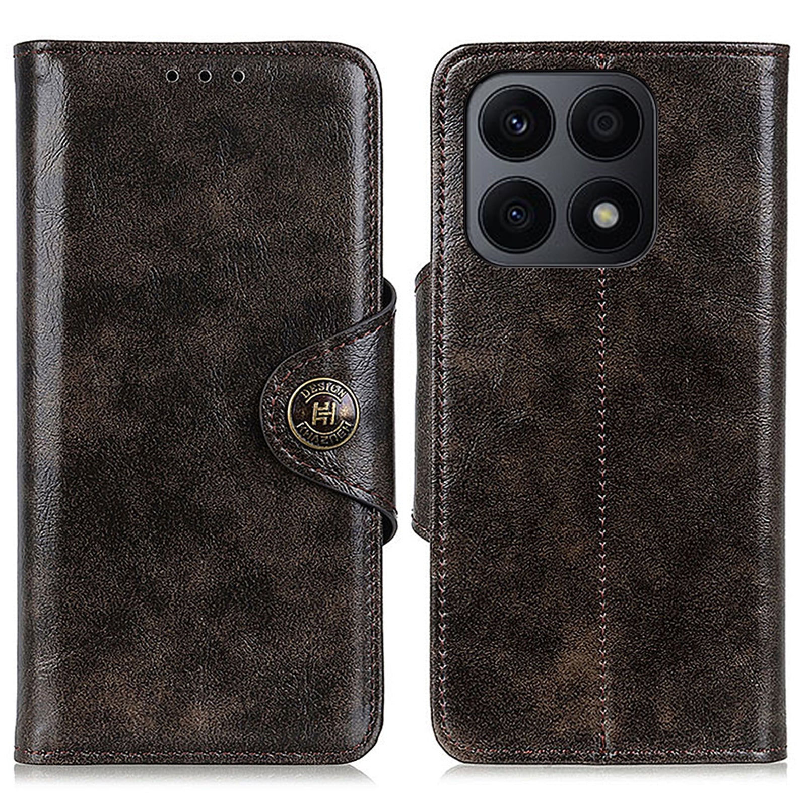 KHAZHEN For Honor X8a 4G PU Leather Case Wallet Design Textured Stand Protective Cover