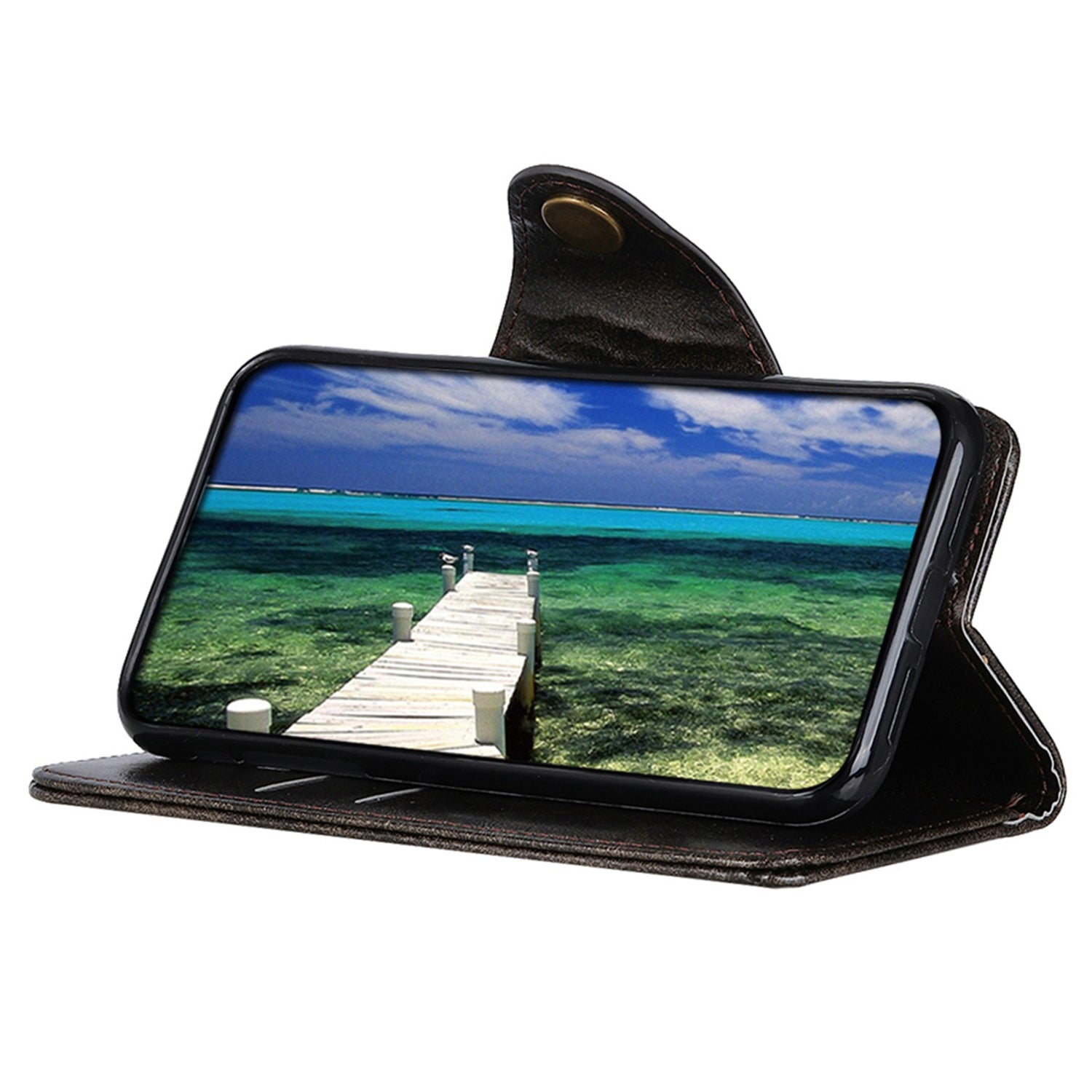 KHAZHEN For Honor X8a 4G PU Leather Case Wallet Design Textured Stand Protective Cover