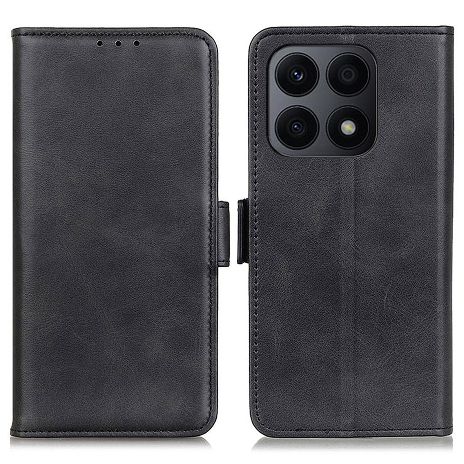 For Honor X8a 4G PU Leather Wallet Cover Cowhide Texture Flip Phone Case Stand