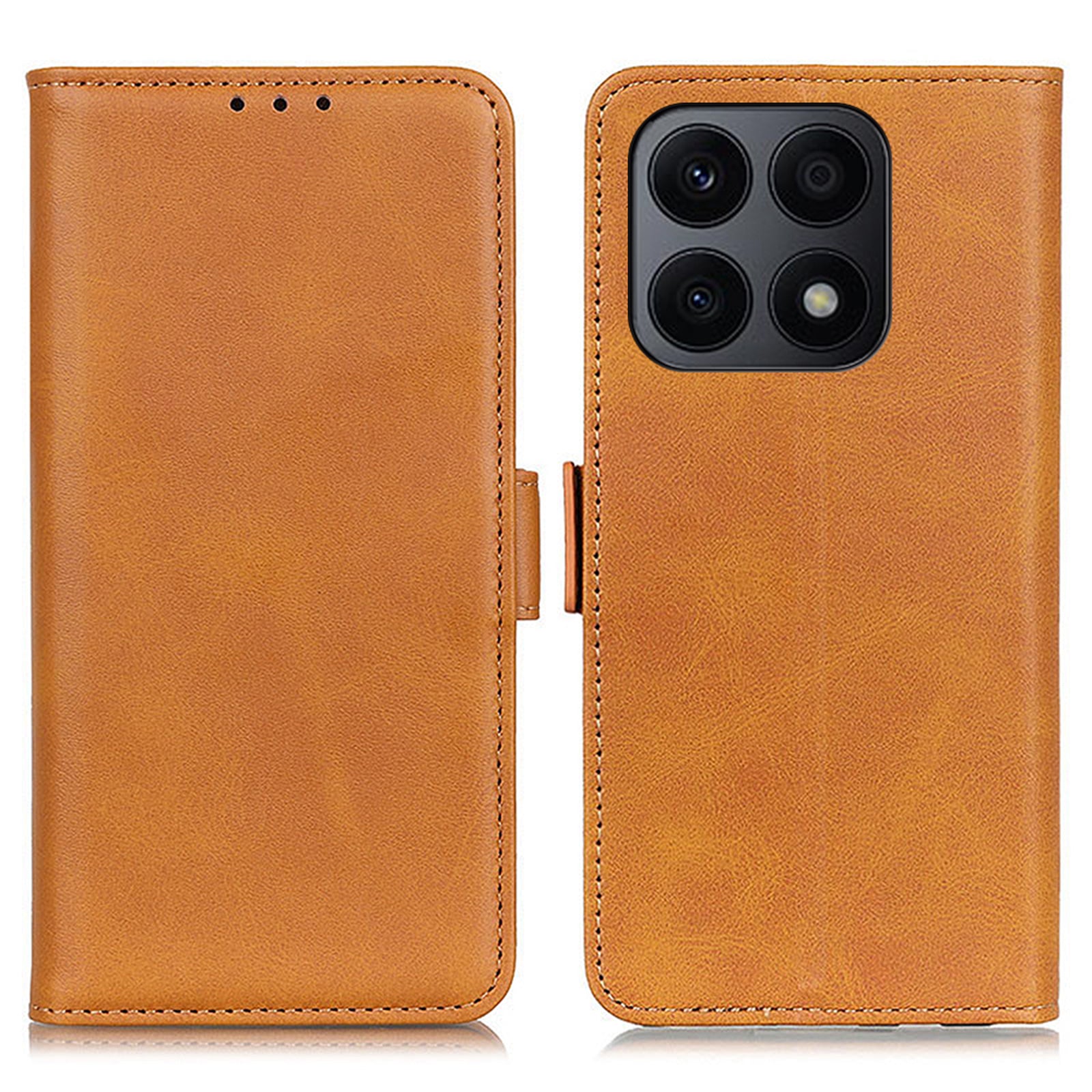 For Honor X8a 4G PU Leather Wallet Cover Cowhide Texture Flip Phone Case Stand