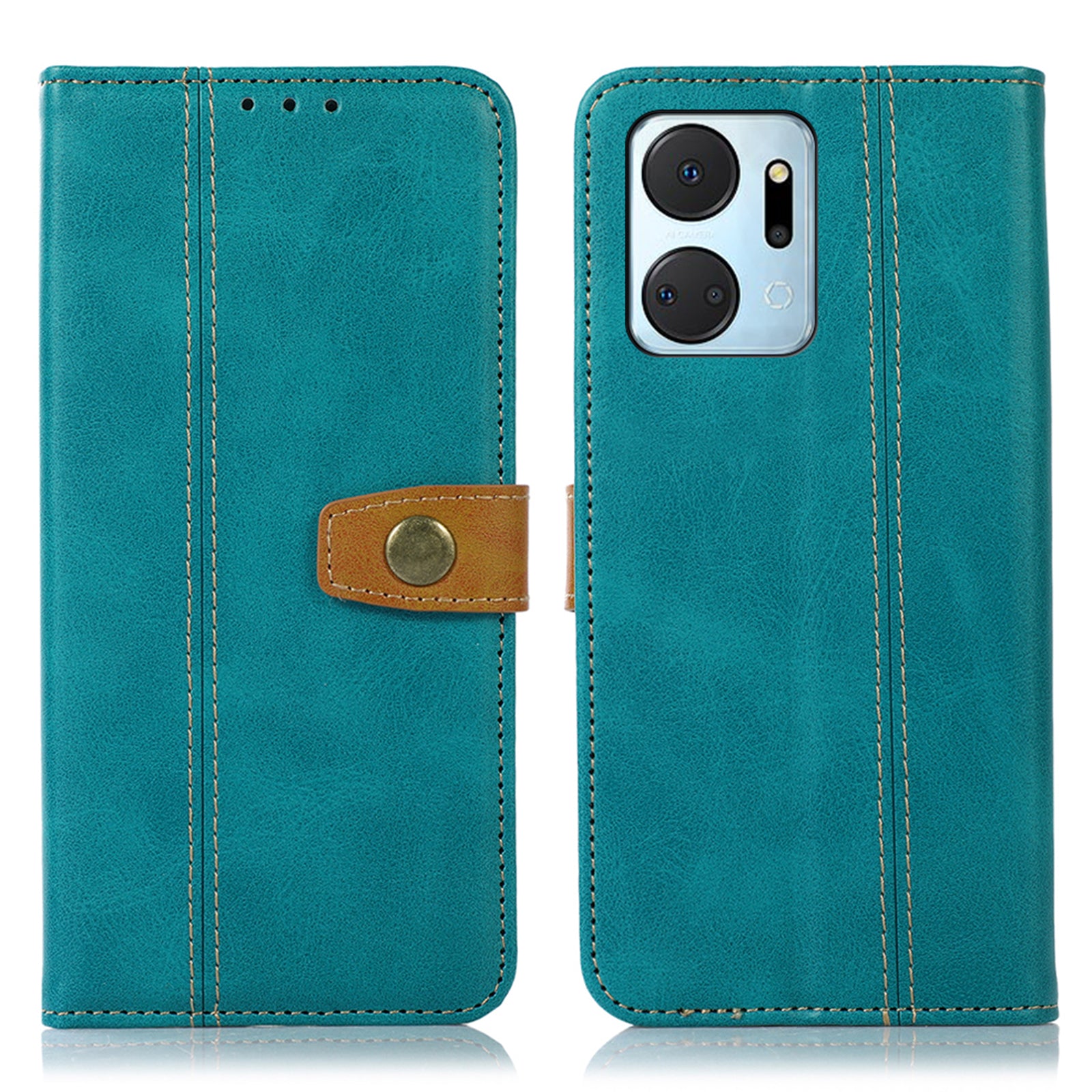 Calf Texture Phone Leather Case for Honor X7a 5G Stand Wallet Mobile Phone Cover