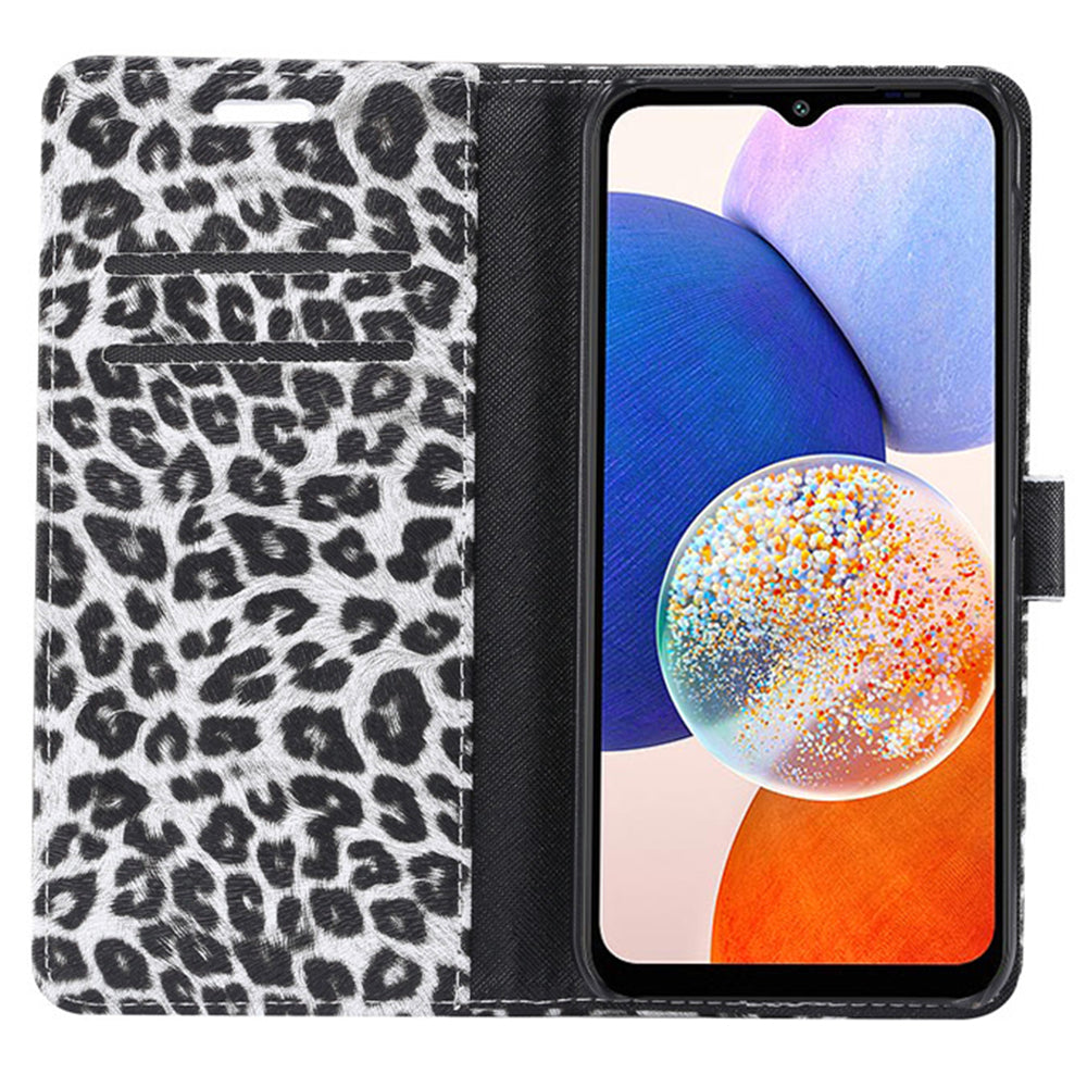For Samsung Galaxy A54 5G PU Leather Phone Case Leopard Pattern Flip Stand Wallet Phone Cover