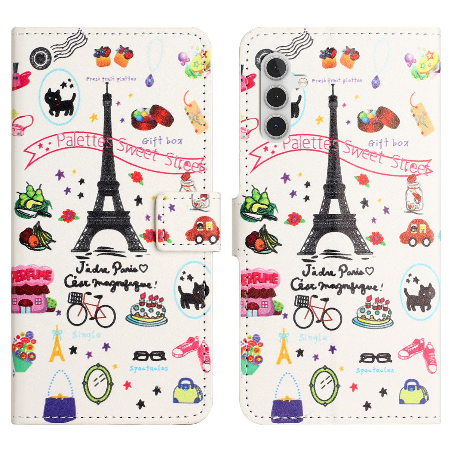 Til Samsung Galaxy A24 4G telefonpung etui mønster print PU læder stativ smartphone cover 