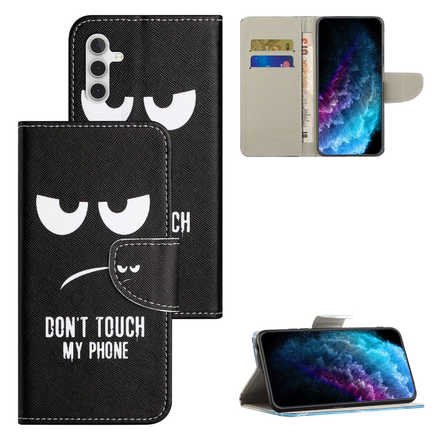 For Samsung Galaxy A24 4G Stand Phone Case Pattern Printing Wallet Phone Leather Cover