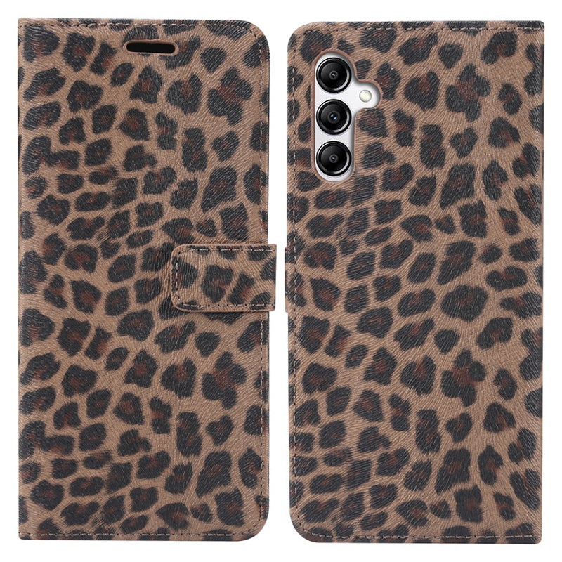 Til Samsung Galaxy A14 4G / 5G Leopardmønster PU-lædertelefontaske Flip Stand Wallet Telefoncover