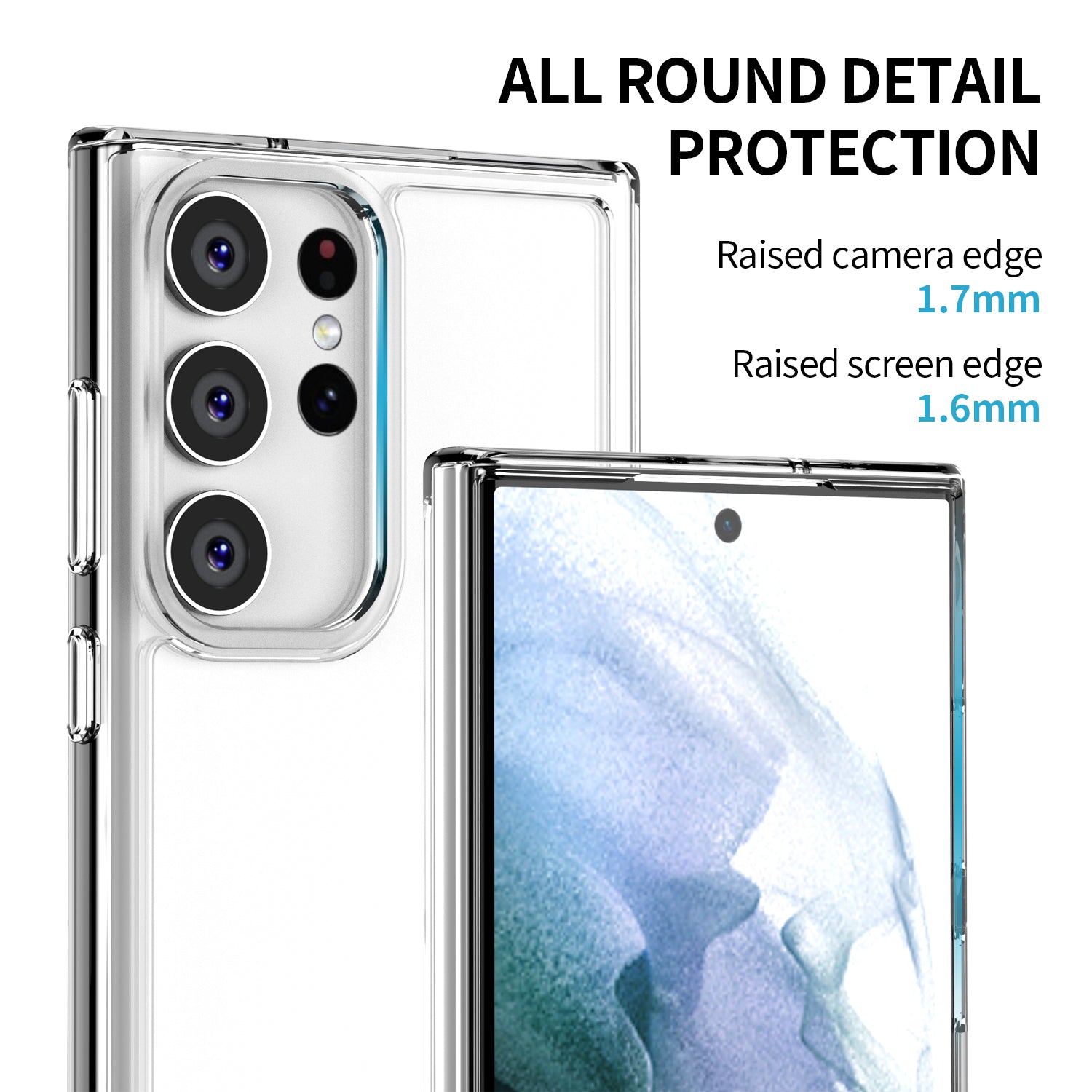 IPAKY Diamond Series for Samsung Galaxy S23 Ultra Transparent PC TPU Drop-proof Cover Mobile Phone Case