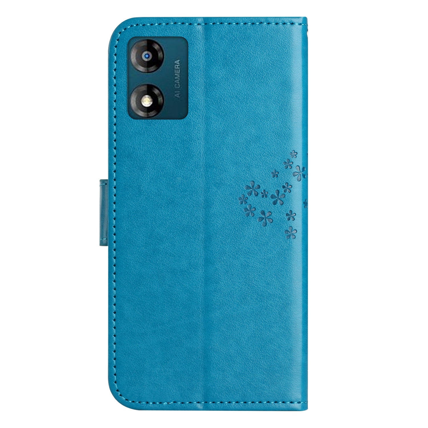 For Motorola Moto E13 4G Wallet Portable Leather Phone Case Imprinted Owl Tree Stand Flip Magnetic Cover
