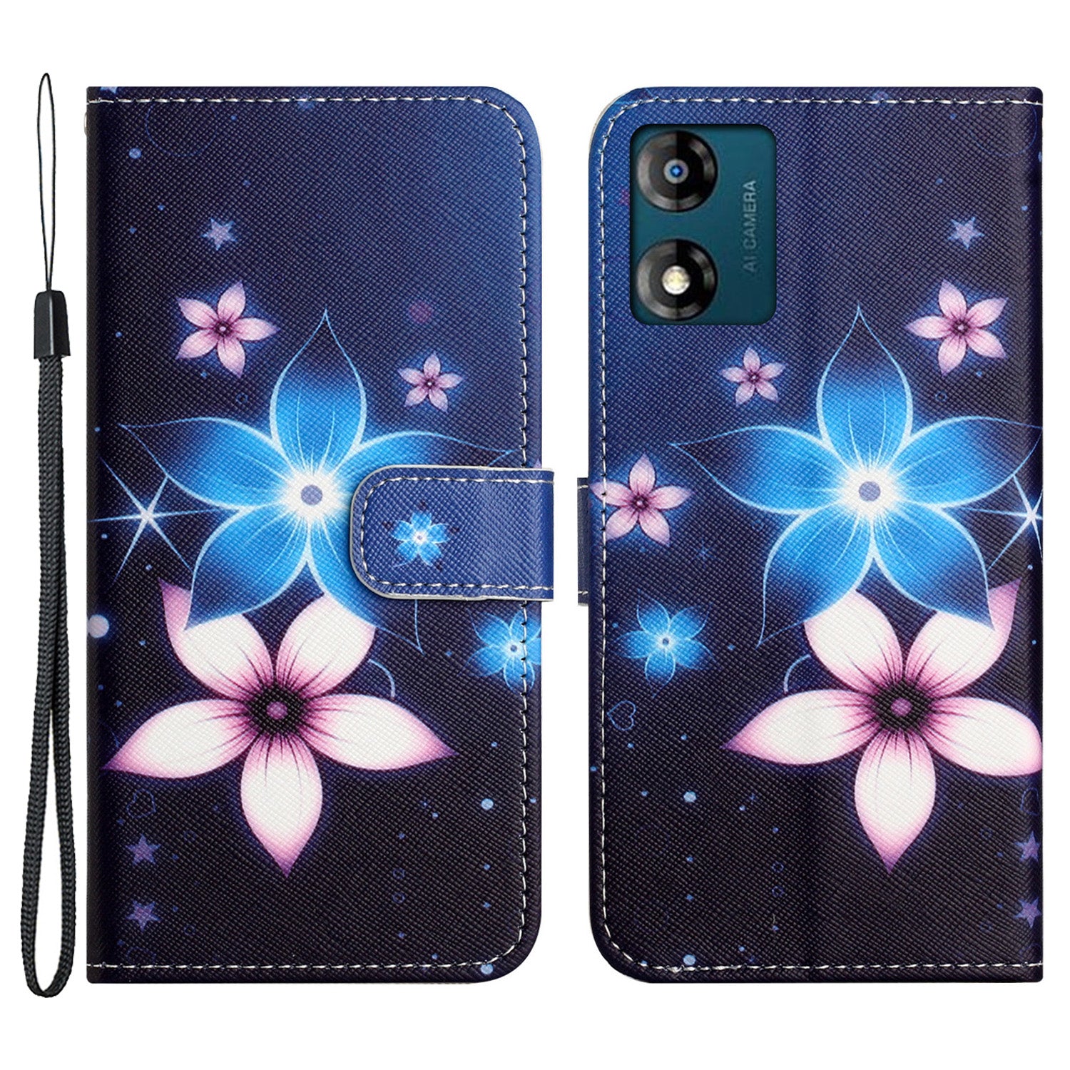 Wallet Case For Motorola Moto E13 4G Flip PU Leather 3D Pattern Printing Stand Phone Cover